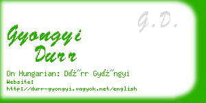 gyongyi durr business card